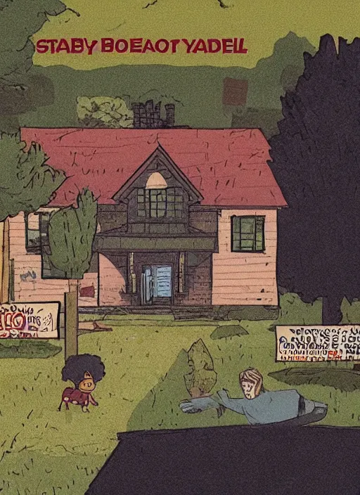 Image similar to a screenshot from Hereditary (2018) as a 1986 Saturday morning cartoon, highly detailed