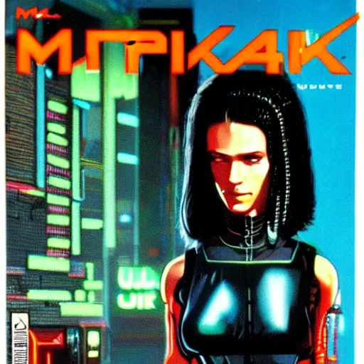 Prompt: cable plugged in, back of head, cyberpunk woman, computer, 1 9 7 9 omni magazine cover, style by vincent di fate, cyberpunk 2 0 2 0