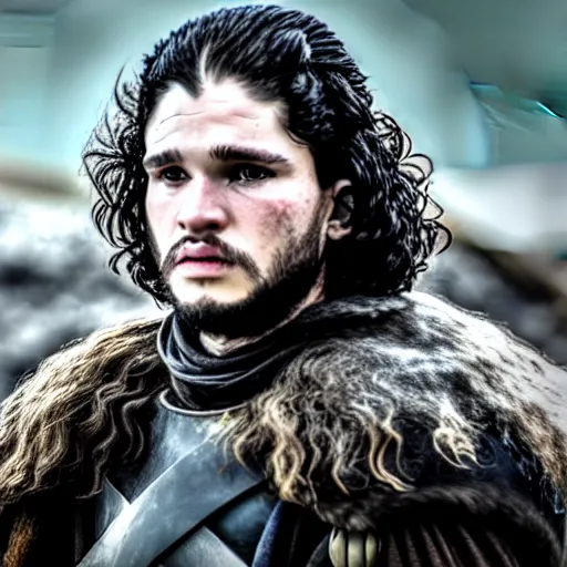 Prompt: jon snow from game of thrones, cinematic, epic