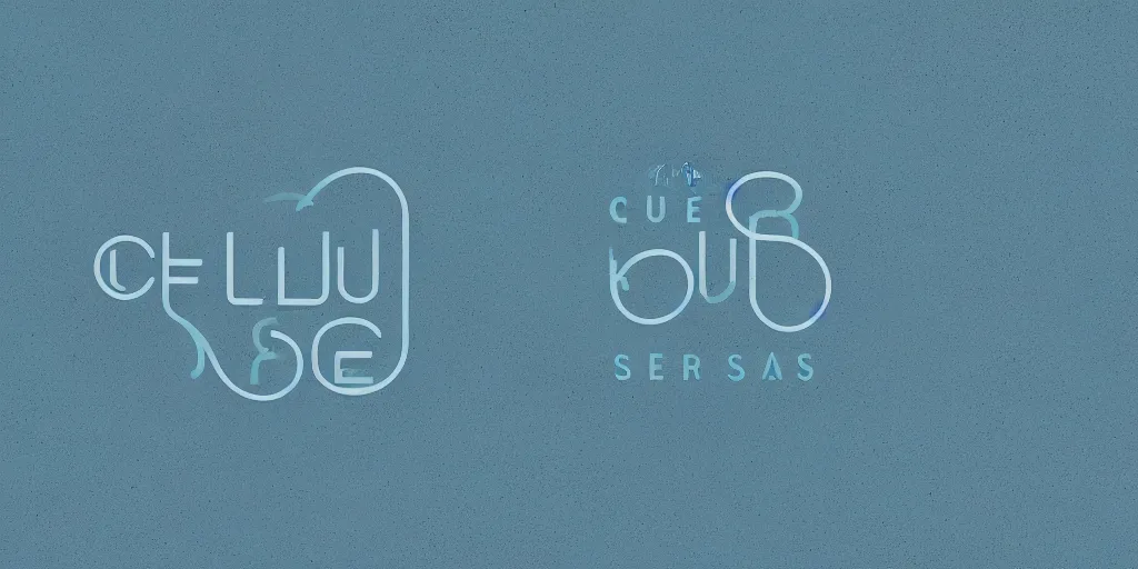 Prompt: the words cerulean sea in super slick futuristic typeface