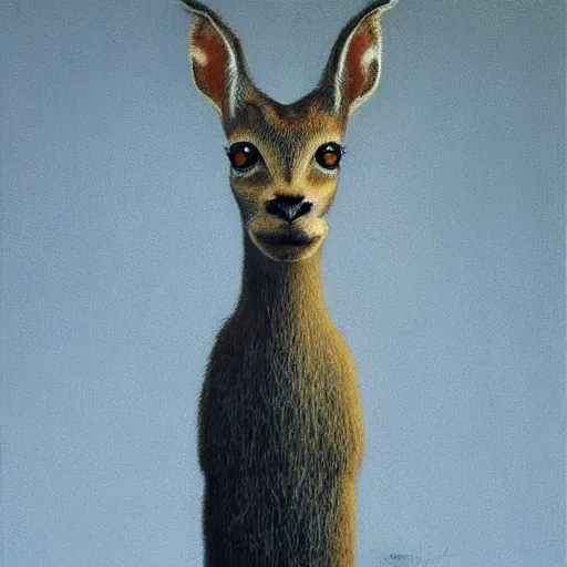 Image similar to portrait of a dik dik in spaceballs movie, artstation painted by Zdislav Beksinski and Wayne Barlowe