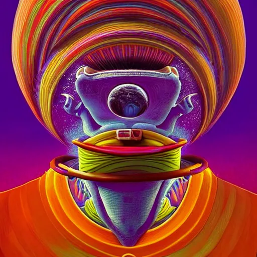 Image similar to psychedelic astronaut attaining enlightenment in the style of octavio ocampo naoto hattori, cg society, trending on artstation, award winning