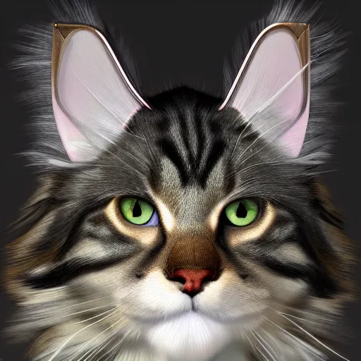 Prompt: ultra detailed, highly realistic, maine coon cat wearing mech helmet, trending on artstation, ultra realistic, photo realism, high texture detail, extreme lifelike, digital art, vibrant
