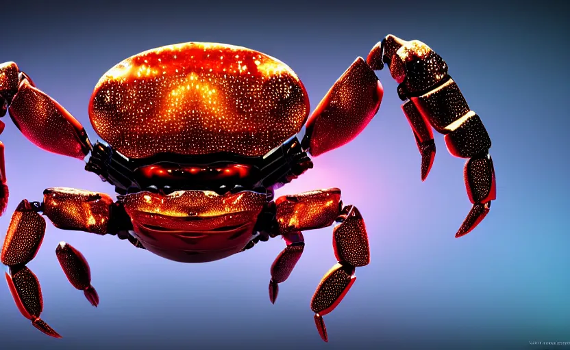 Prompt: robocrab cybercore disco rave, highly detailed, extremely high quality, hd, 4 k, 8 k, professional photographer, 4 0 mp, lifelike, top - rated, award winning, cinematic, realistic, detailed lighting, detailed shadows, sharp, no blur, edited, corrected, trending