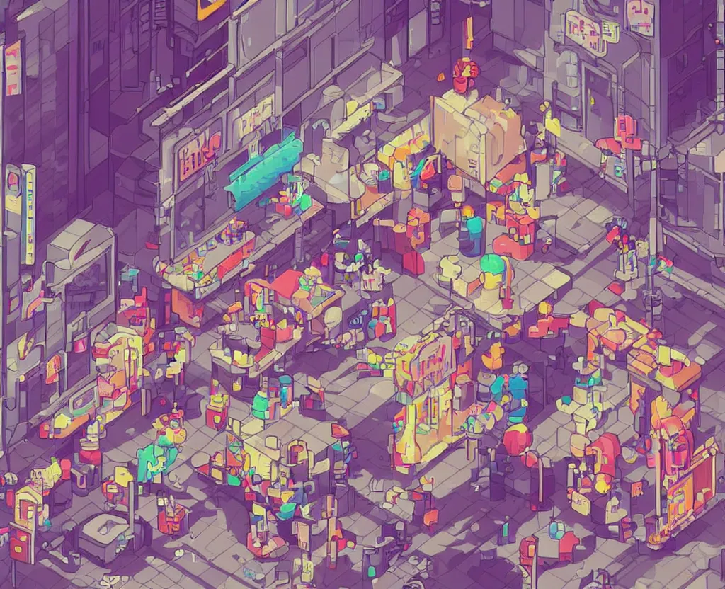 Image similar to 1 6 bit pixel art of a pill vendor on the street level of neo tokyo, cyberpunk, lo - fi aesthetic, sailor moon gradient, trending on art station, by kai vermehr