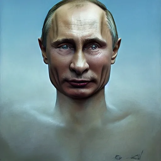 Image similar to vladimir putin, vladimir putin with pig nose, toothless mutant, horror, macabre by donato giancola and greg rutkowski and wayne barlow and zdzisław beksinski, realistic face, digital art