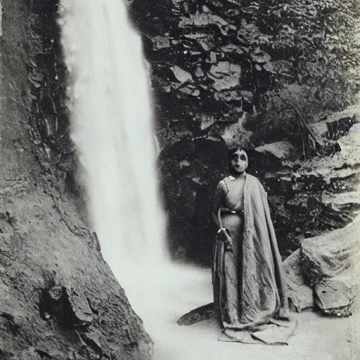 Prompt: “ Portrait of an Indian Woman next to a waterfall, by Alfred Stieglitz”