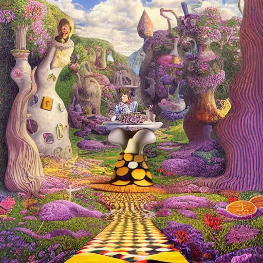 a beautiful matte painting of a alice garden in the, Stable Diffusion