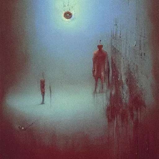 Image similar to A painting in the style of beksinski. extremely detailed