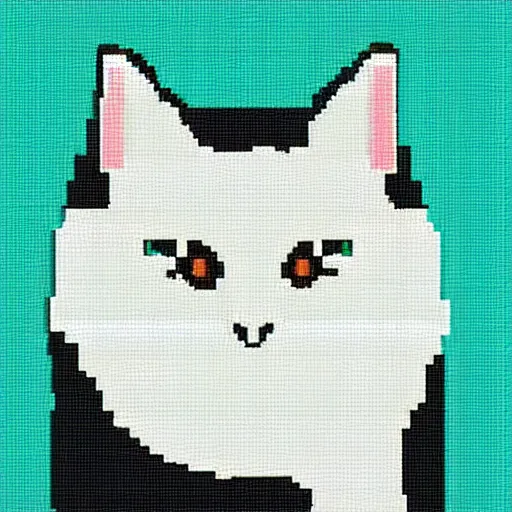 Prompt: pixel art of a cat, white background