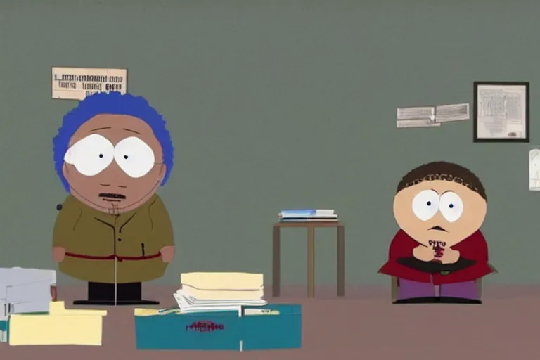 Image similar to a still of morgan freeman in south park