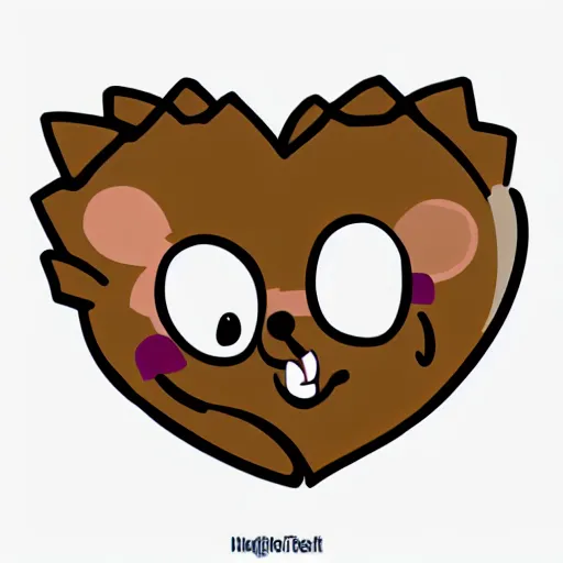 Image similar to cute hedgehog heart love laughing cute adorable emote twitch waving lineart