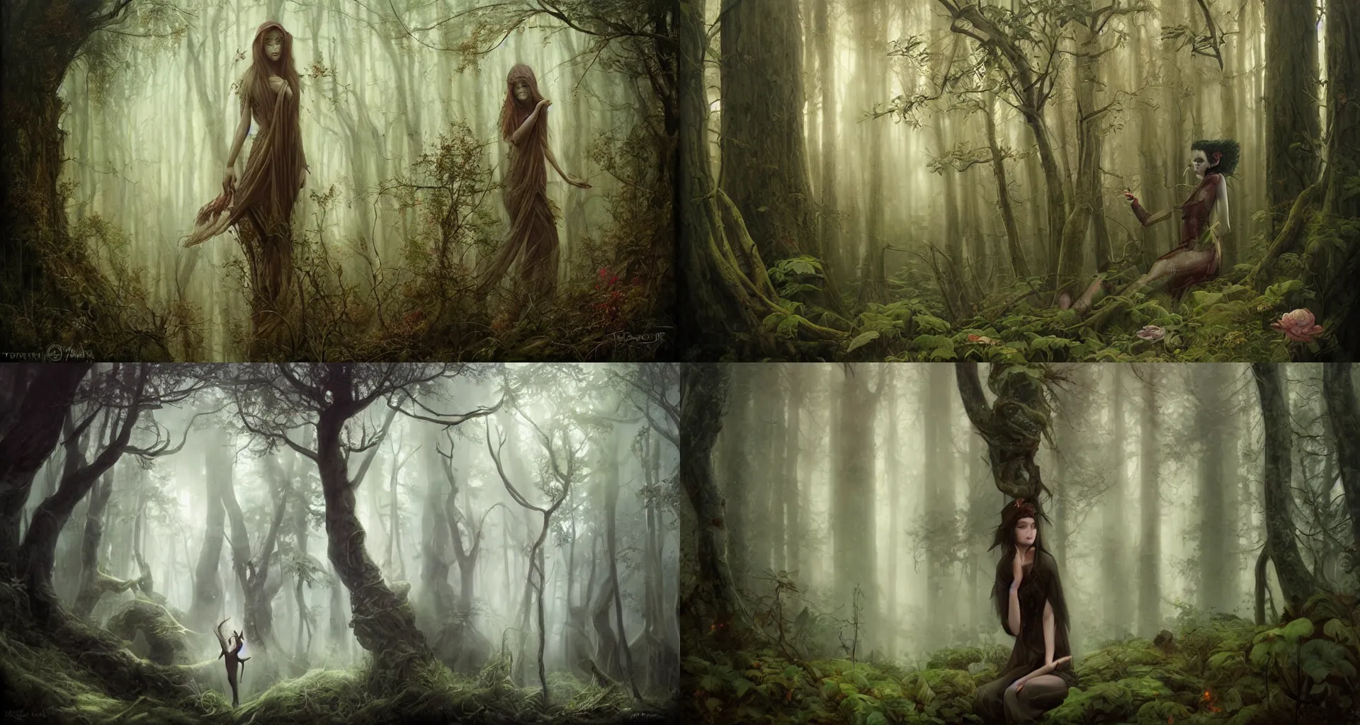 Prompt: forest art by tom bagshaw