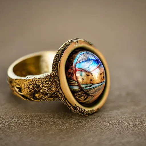 Image similar to wedding horror dali style surrealism color ring