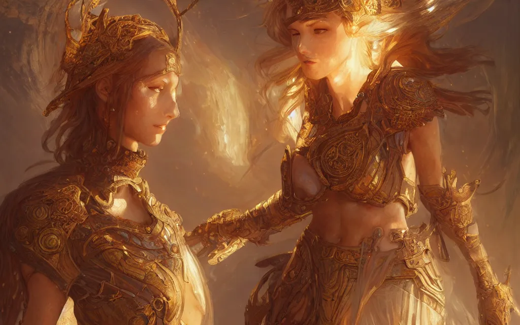 Prompt: portrait knights of zodiac girl, rose golden color armor, in ruined agora of athens, ssci - fi and fantasy, intricate and very very beautiful and elegant, highly detailed, digital painting, artstation, concept art, frostbite engine, smooth and sharp focus, illustration, art by tian zi and wlop and alphonse mucha