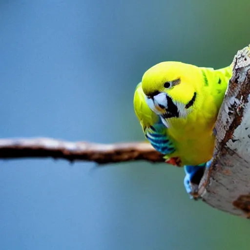 Image similar to a budgie melting