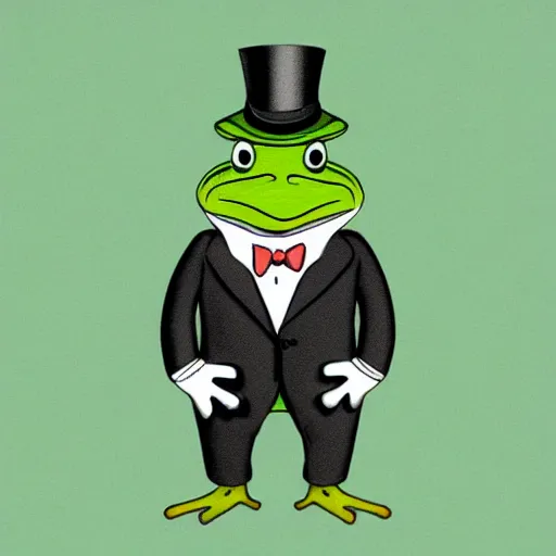 Prompt: a frog with a tophat