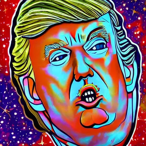 Prompt: a beautiful painting of donald trump as a jellybean in space, highly detailed