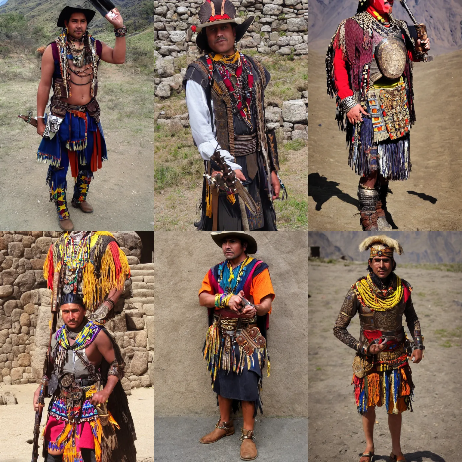 Prompt: Inca inspired Gunslinger outfit