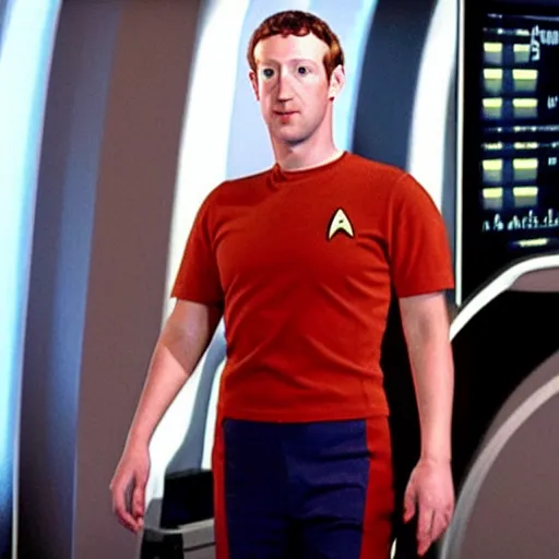 Image similar to mark zuckerberg as brent spiner in star trek