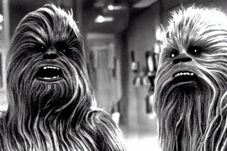 Image similar to A still from the movie Miracle on 34th Street starring Chewbacca