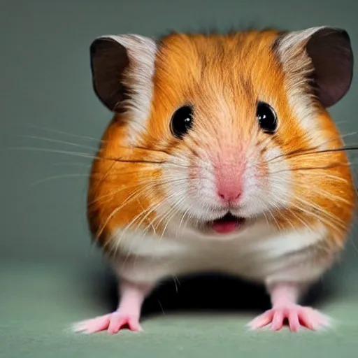 Prompt: hybrid half hamster half arnold schwarzenegger, national geographic photo