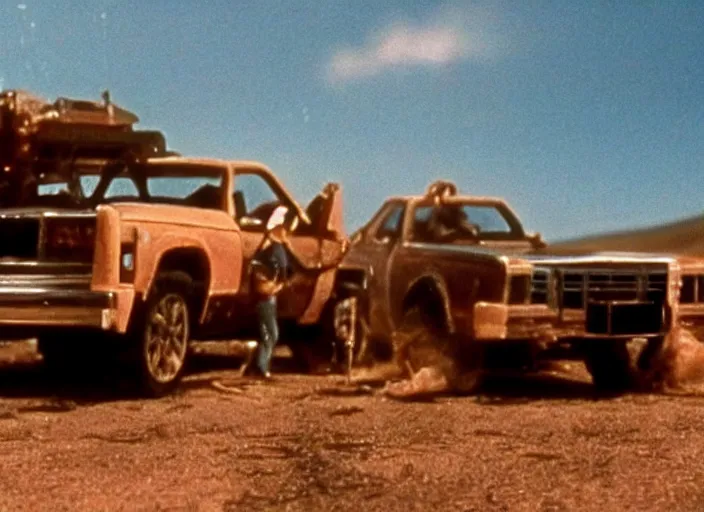 Image similar to El Camino scene from the 1979 science fiction film Muppet Mad Max