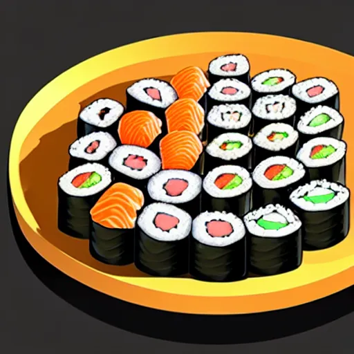 Prompt: a computer made from sushi, 4 k photorealistic