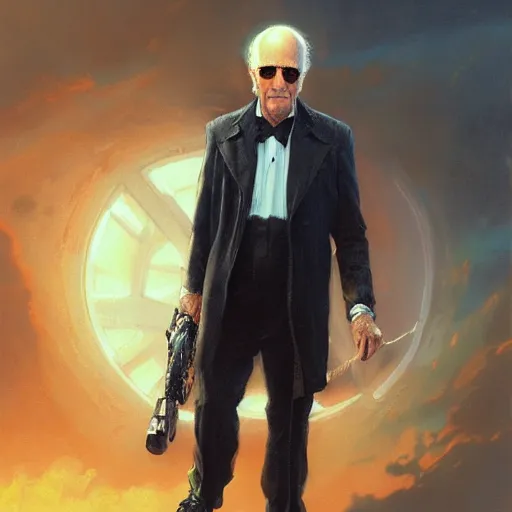 Image similar to UHD painting of Larry David as Nick Fury, by Antonio Caparo and Ferdinand Knab and Greg Rutkowski, modernism, concept art, geriatricpunk illustration, detailed, UHD, photorealistic, correct face, trending on artstation