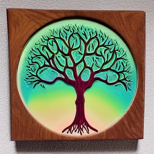 Image similar to photo of an intricately detailed representation of a accurate tree of life. Colored wax.