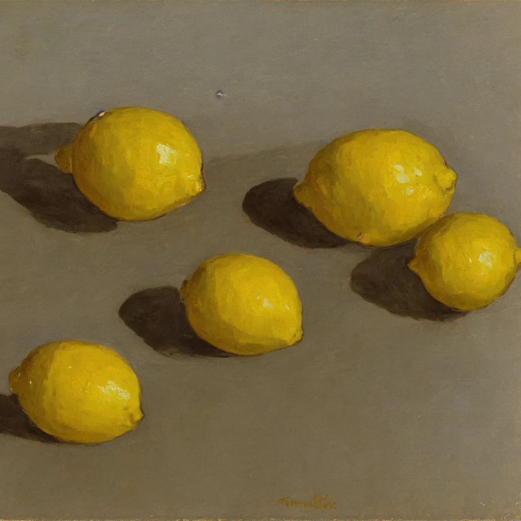 Image similar to A lemon painted by Fairfield Porter