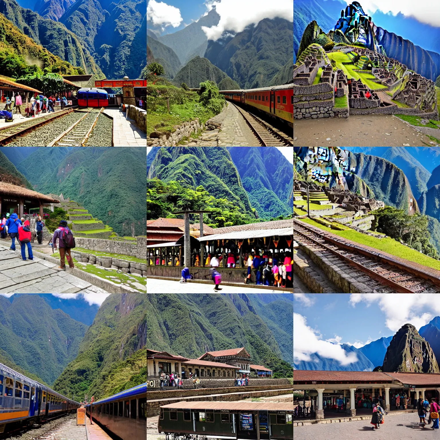 Prompt: Train station at Machu Picchu