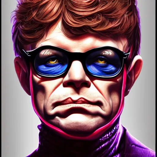 Prompt: Portrait of Austin Powers, fantasy, horror, intricate, highly detailed, digital painting, trending on artstation, sharp focus, illustration, style of Stanley Artgerm