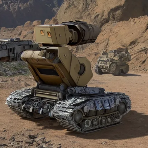 Prompt: walle-e become a mine remover for the us army