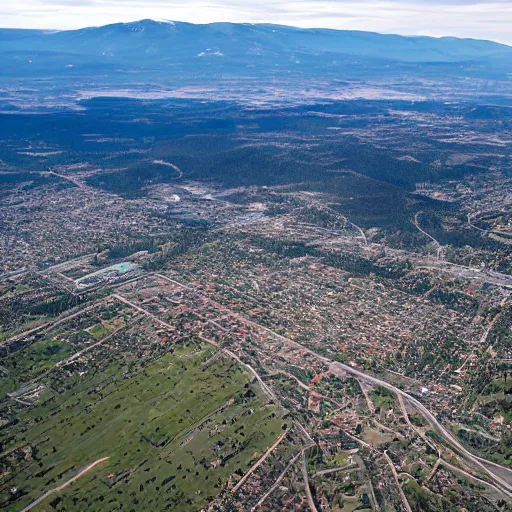 Prompt: Satellite image of Missoula, Montana, Google Maps Style satellite image