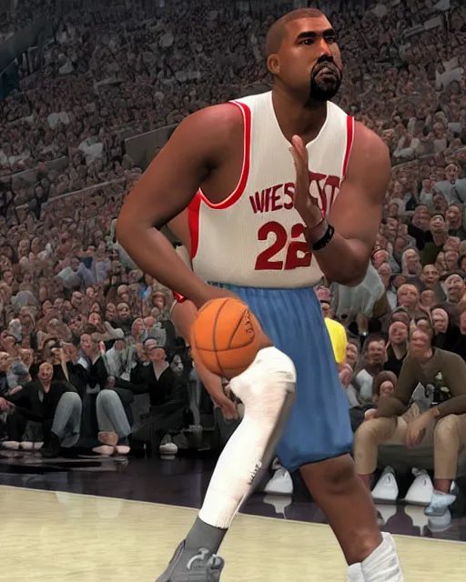 Image similar to kanye west bobblehead mode in nba 2 k 3