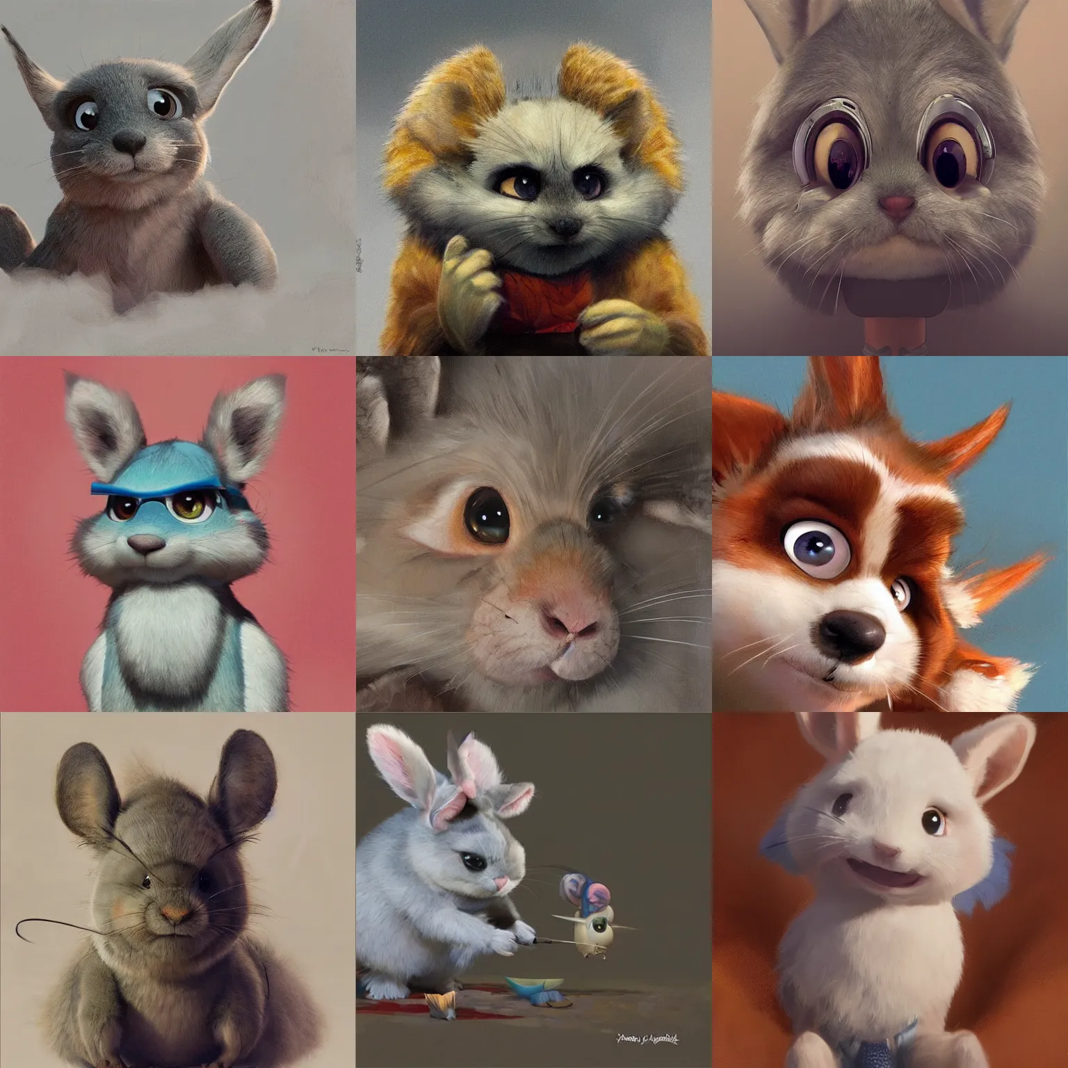 Prompt: promotional art, very very very cute disney pixar chinchilla, detailed fur, concept artwork, 3 d render official art, promotional art, by ilya kuvshinov katsuhiro villeneuve, jeremy lipkin and michael garmash and rob rey, disney pixar zootopia