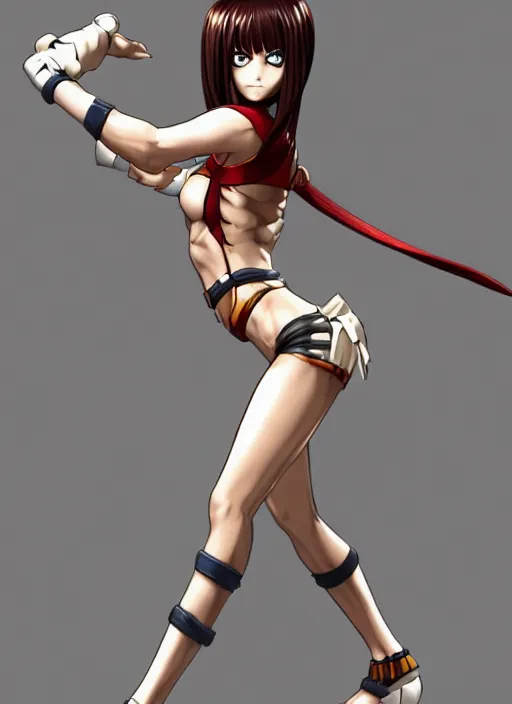 Prompt: full body character design of a beautiful girl in a pose in a fight suit, Digital 3D, highly detailed, sharp focus, smooth, art by Eiichiro Oda