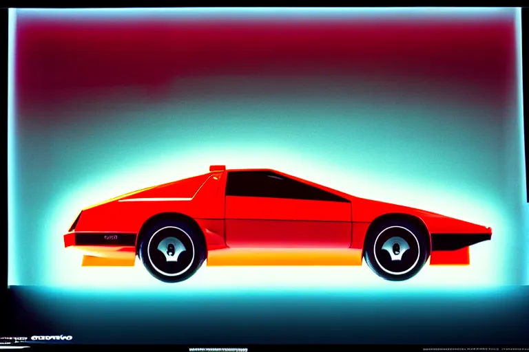 Image similar to designed by giorgetto giugiaro stylized poster of a single 1 9 8 8 mark ii supra concept, thick neon lights, ektachrome photograph, volumetric lighting, f 8 aperture, cinematic eastman 5 3 8 4 film