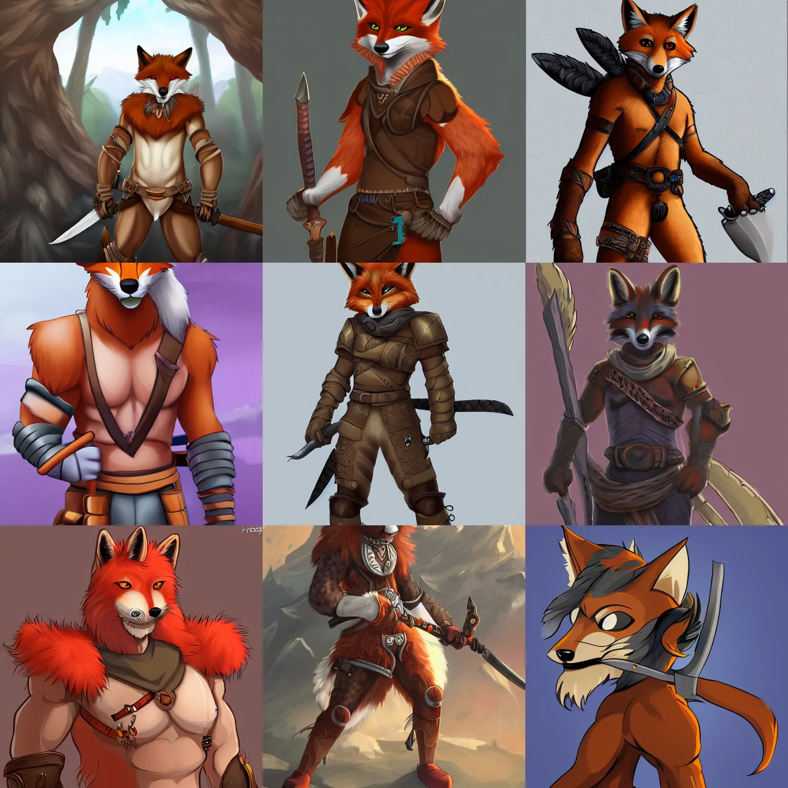 Prompt: extremely detailed FurAffinity furry fantasy art of a handsome cute cartoon male anthro furry warrior fox, 4k, trending on FurAffinity