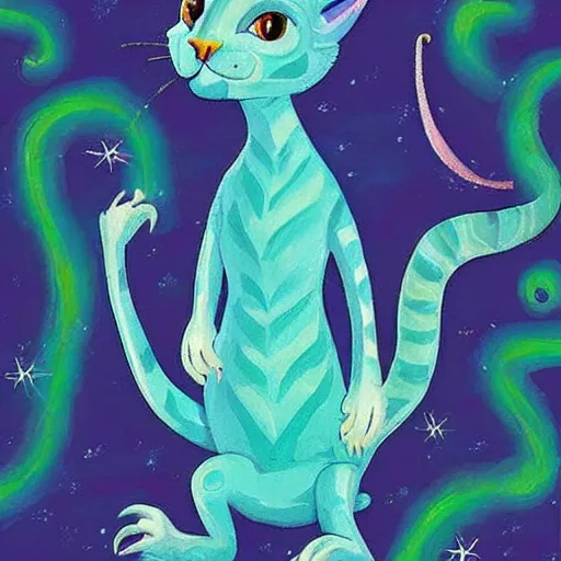 Image similar to magical cat lizard