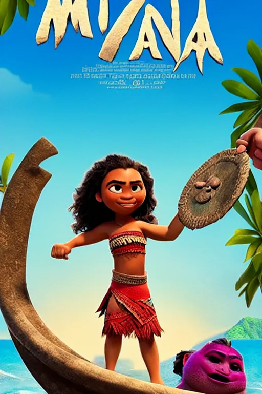 Image similar to a movie poster for Moana in Manhattan