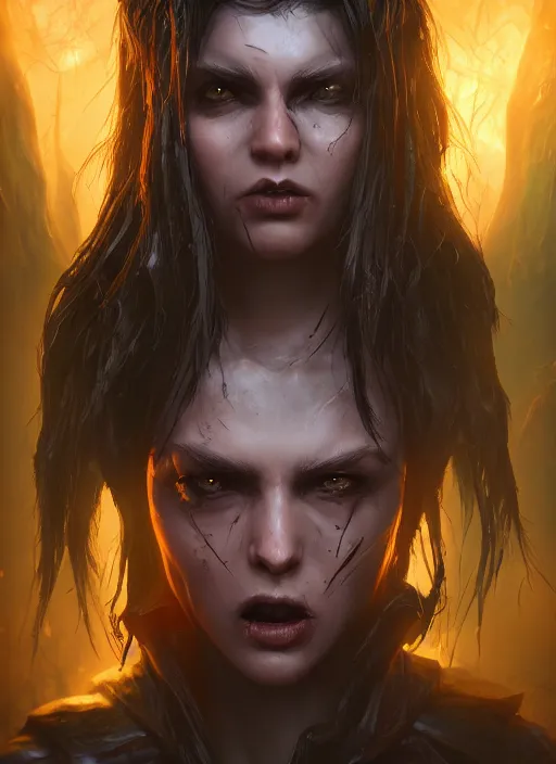 Image similar to An epic fantasy comic book style portrait painting of frightening horror creatures, Unreal 5, DAZ, hyperrealistic, octane render, cosplay, RPG portrait, dynamic lighting