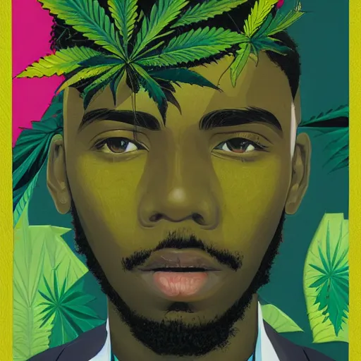 Prompt: Jamaican Marijuana profile picture by Sachin Teng, symetrical, Organic Painting , Leaf Green, adidas, Green smoke, Impressive, Award Winning, Warm, Good Vibes, Positive, geometric shapes, energetic, intricate background, graffiti, street art:2 by Sachin Teng:4