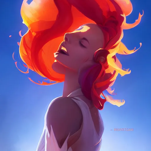 Image similar to woman with fire as her hair, behance hd by jesper ejsing, by rhads, makoto shinkai and lois van baarle, ilya kuvshinov, rossdraws global illumination