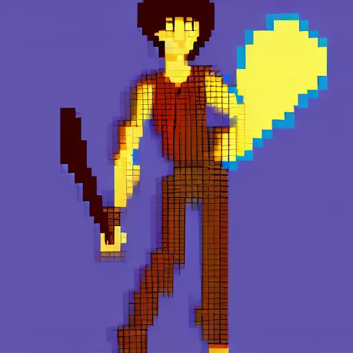 Image similar to pixel art of percy jackson