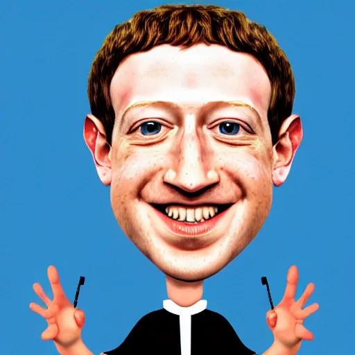 Image similar to caricature of mark zuckerberg