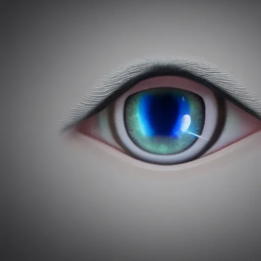 Image similar to hyper realistic eye, 3d render final fantasy style