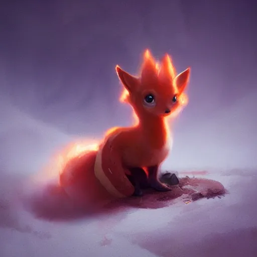 Image similar to vulpix, Greg rutkowski, Trending artstation, cinematográfica, digital Art