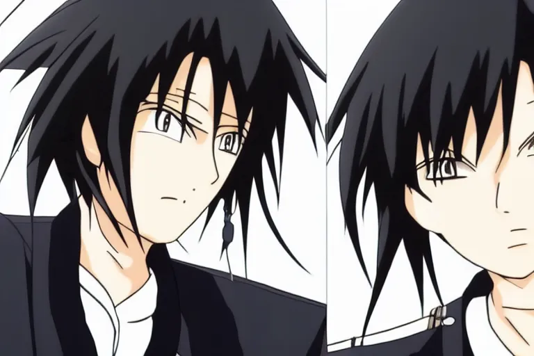 Image similar to hijikata toushirou, anime, short black hair, kyoto animation